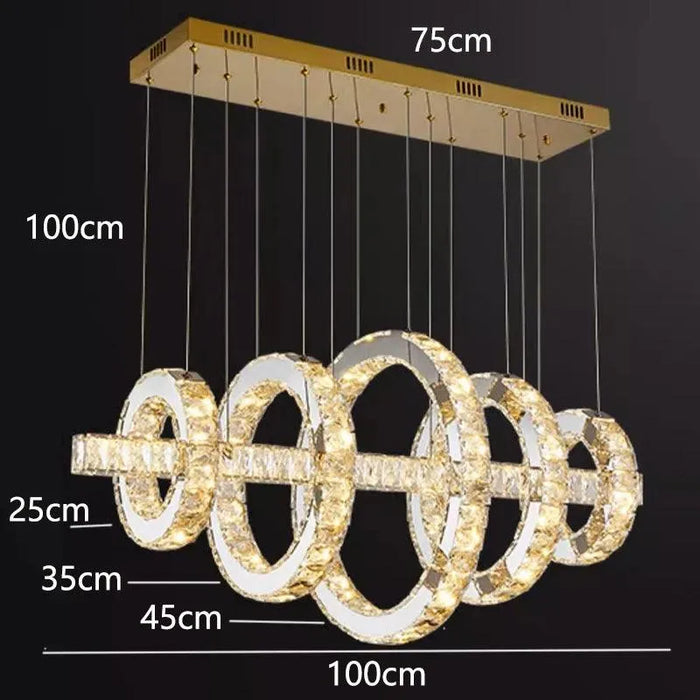 Contemporary Modern Pendant Light. - Length 100cm / Cold White