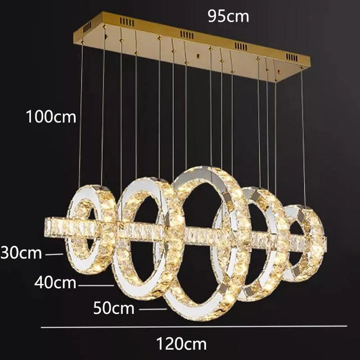 Contemporary Modern Pendant Light. - Length 120cm / Cold White