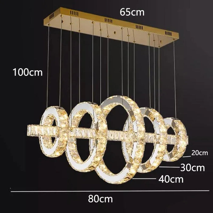 Contemporary Modern Pendant Light. - Length 80cm / Cold White