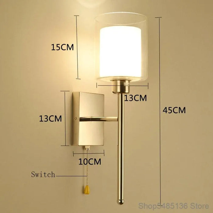Contemporary Dual Glass Shade Wall Light. - Gold A