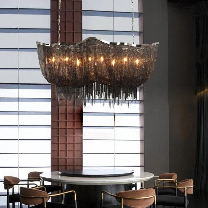 Aluminum Chain Tassel Pendant - L120 W45 H55cm