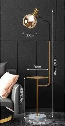 Nordic Glass Floor Lamp. - Gold iron table