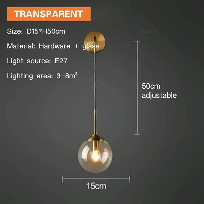 Contemporary Glass Wall Lamp. - Type B Transparent / Cold White