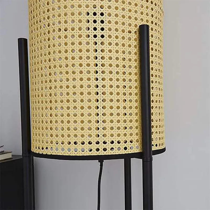 Contemporary Japanese Bamboo LED Floor Lamp: Simple Rattan Standing Light for Home Decoration. - BH Home Store