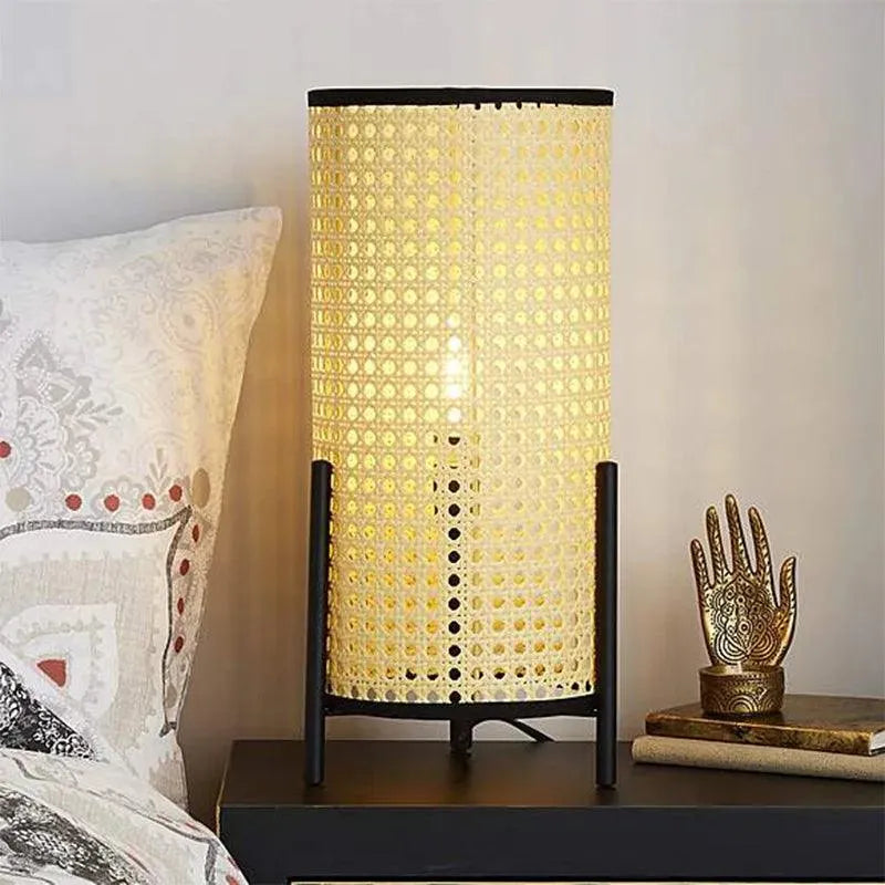 Contemporary Japanese Bamboo LED Floor Lamp: Simple Rattan Standing Light for Home Decoration. - BH Home Store