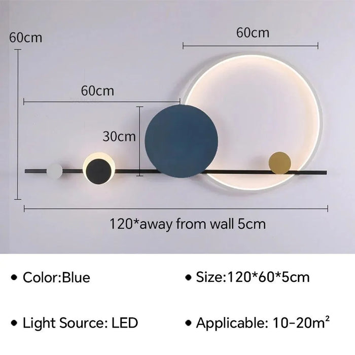 Contemporary LED Atmosphere Wall Lamp. - Blue 120CM / Cold White