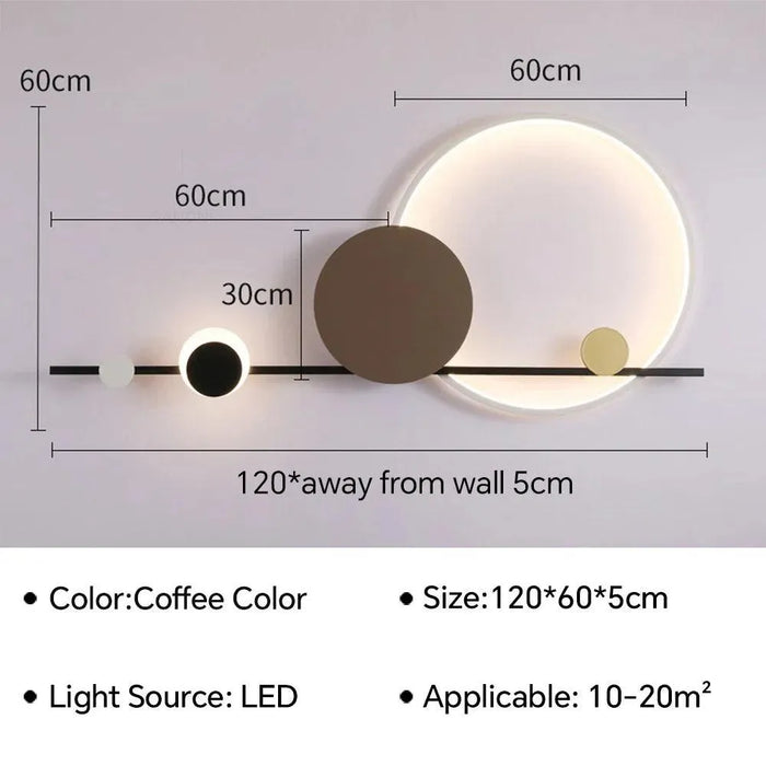Contemporary LED Atmosphere Wall Lamp. - Coffee Color 120CM / Cold White