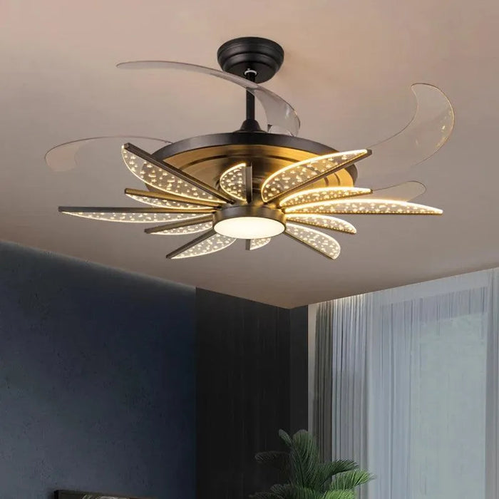 Decorative LED Ceiling Fan. - black / 8 head / 110V