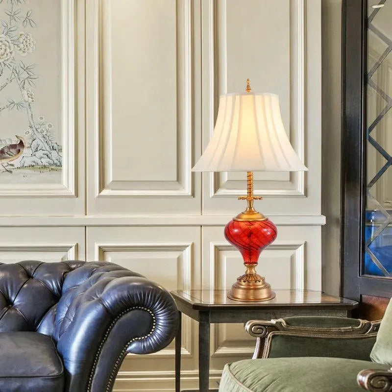 Luxurious Brass Glass Lamp.