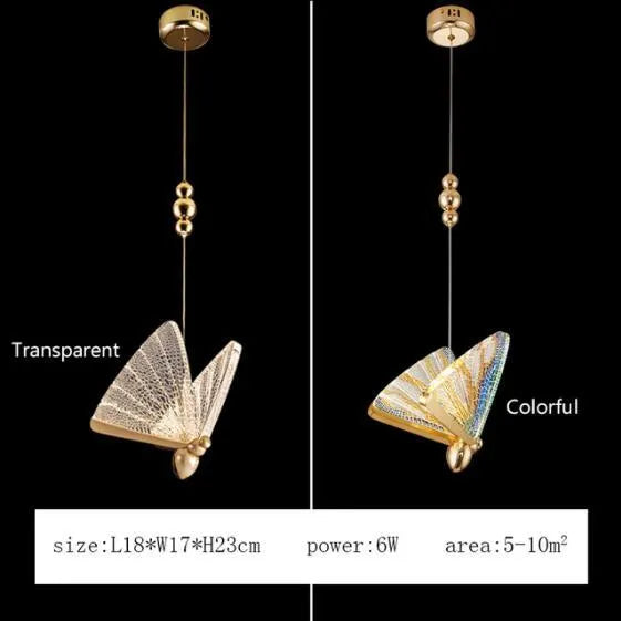Modern Elegant Butterfly Pendant Light. - Type C-l / Neutral Light / Colorful