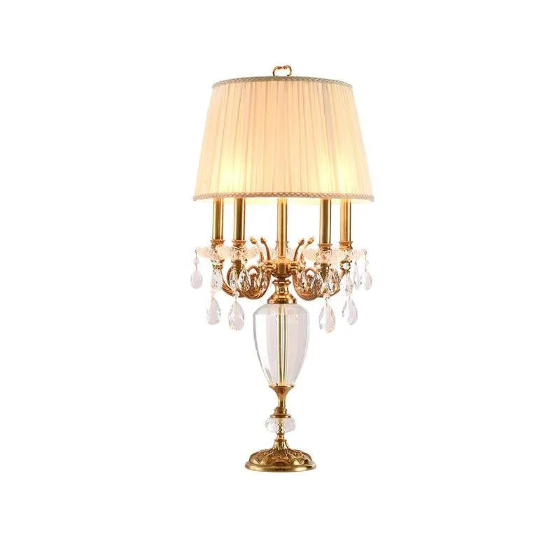 Elegant European Crystal Brass LED Lamp, Exquisite Luxury for Living Room Study Desktop Decor. - BH Home Store
