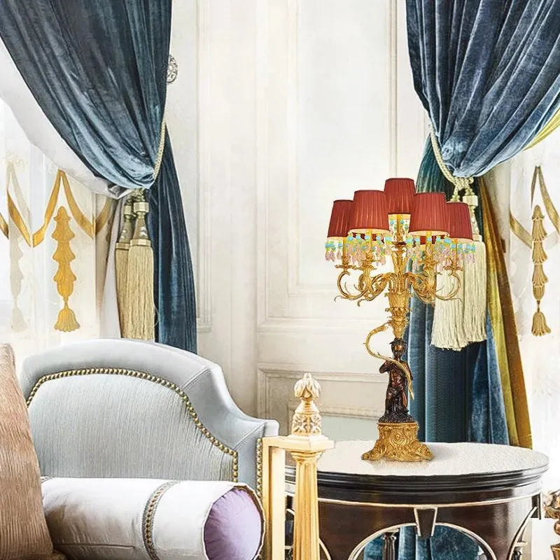 Elegant French Baroque Copper Table Lamp.