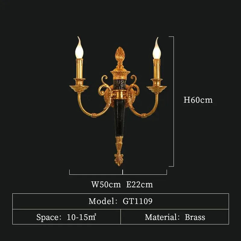 Elegant French Gold Full Copper Illumination: Luxury Wall Lamp for Distinguished Spaces. - BH Home Store