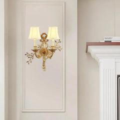 Elegant Handcrafted Brass Wall Sconce Adds Regal Charm to Your Bedroom Decor.