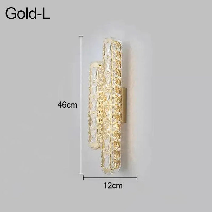 Elegant LED Crystal Wall Lamp. - Gold 46cm / 3 colors changeable