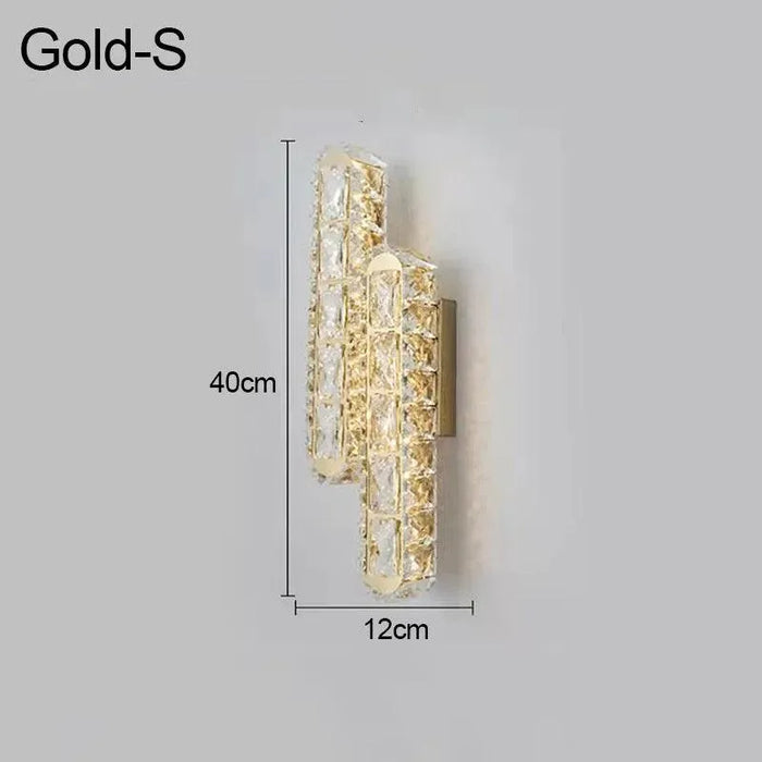 Elegant LED Crystal Wall Lamp. - Gold 40cm / 3 colors changeable