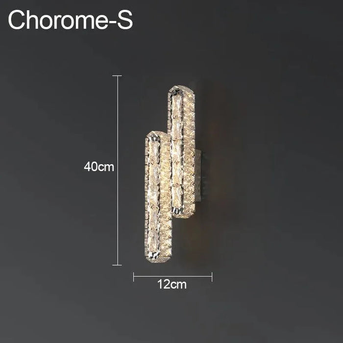 Elegant LED Crystal Wall Lamp. - chrome 40 / 3 colors changeable