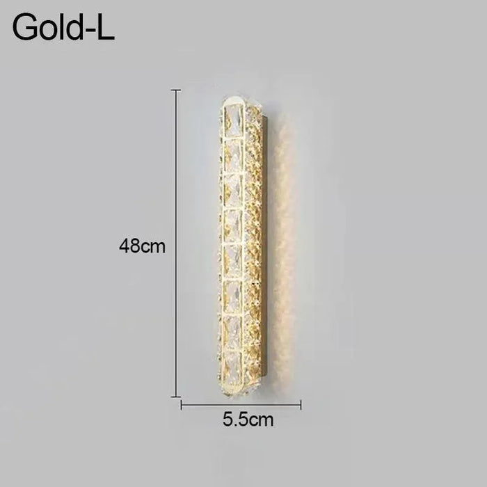 Elegant LED Crystal Wall Lamp. - Gold Single 48 / 3 colors changeable