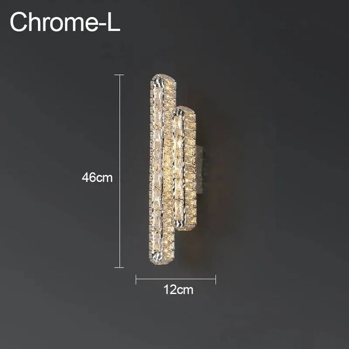 Elegant LED Crystal Wall Lamp. - chrome 46 / 3 colors changeable