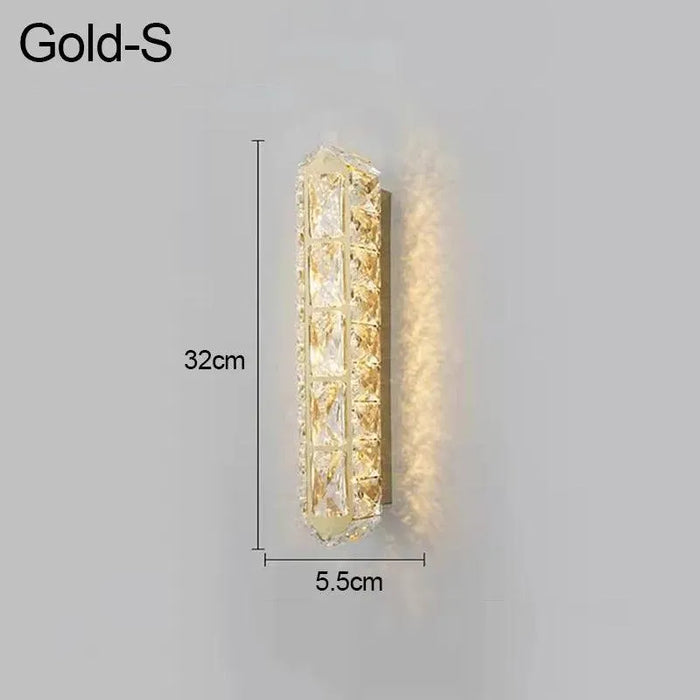 Elegant LED Crystal Wall Lamp. - Gold Single 32 / 3 colors changeable