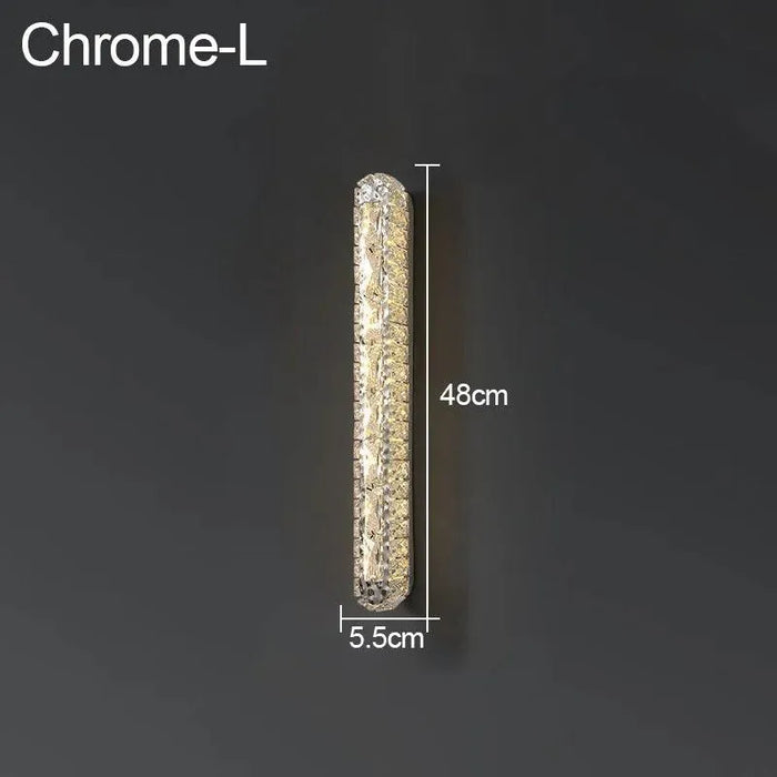 Elegant LED Crystal Wall Lamp. - Chrome Single 48 / 3 colors changeable