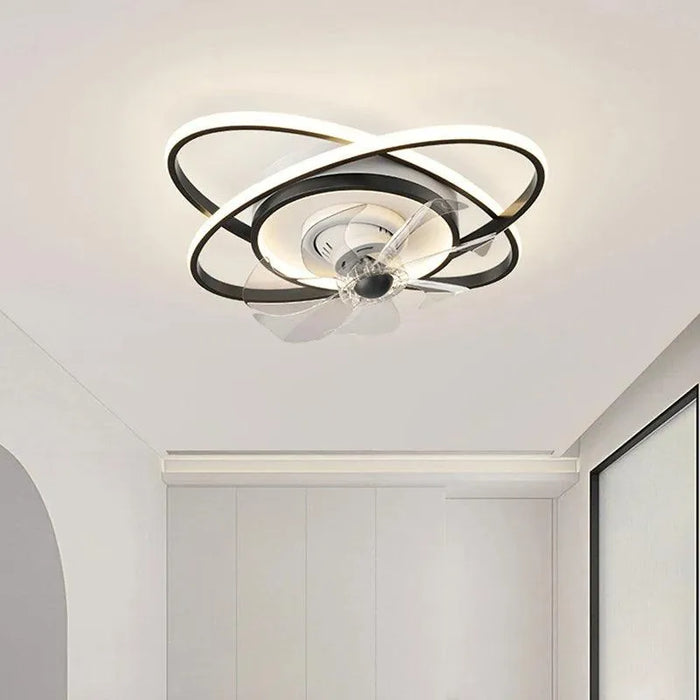 LED Ceiling Fans with Lights. - Circle black / 110V