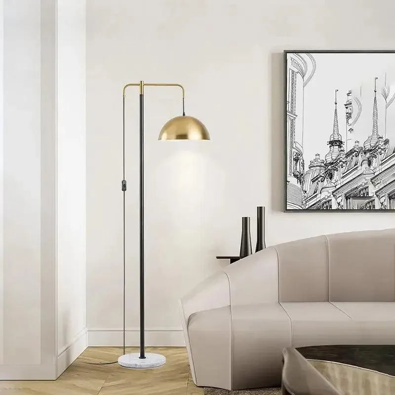 Elegant Nordic Gold Metal E27 Floor Lamp: Postmodern Minimalist Stand for Model Rooms. - BH Home Store