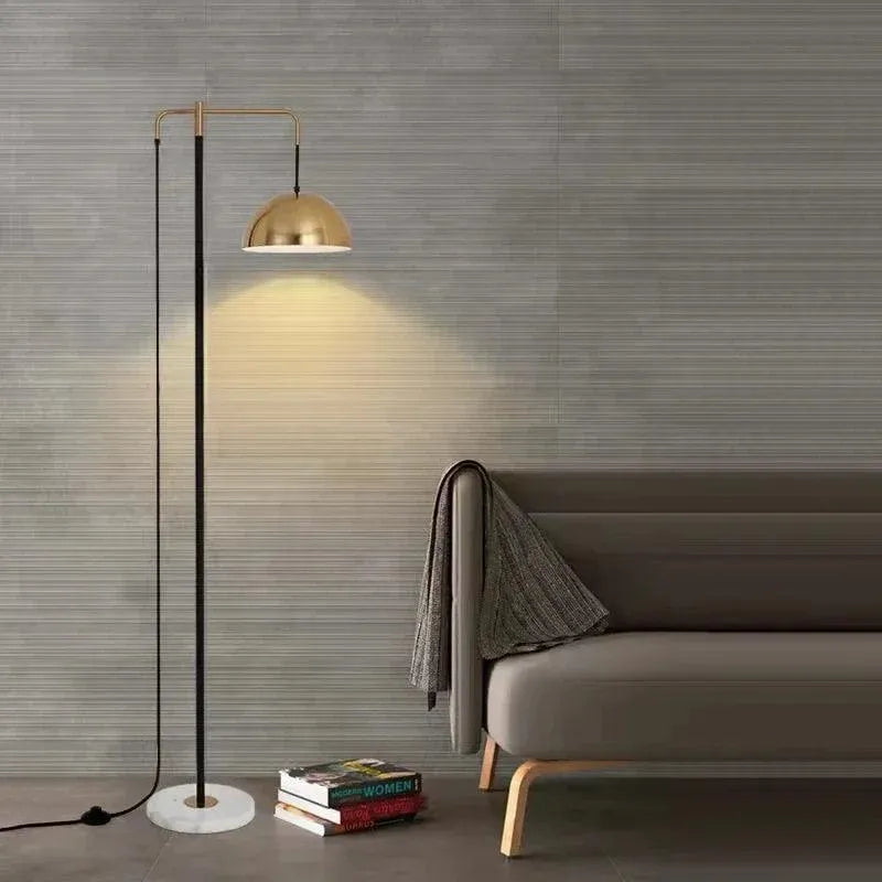 Elegant Nordic Gold Metal E27 Floor Lamp: Postmodern Minimalist Stand for Model Rooms. - BH Home Store