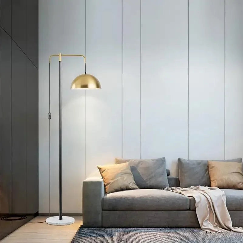 Elegant Nordic Gold Metal E27 Floor Lamp: Postmodern Minimalist Stand for Model Rooms. - BH Home Store