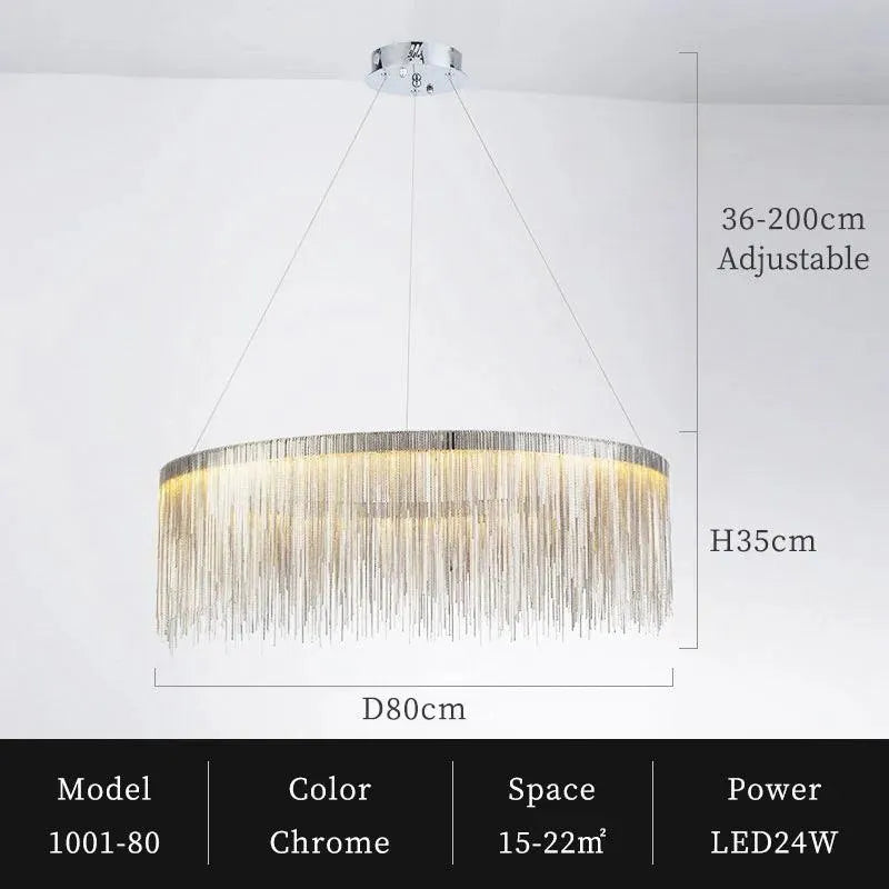 Tassel Aluminum Chain Chandelier. - BH Home Store