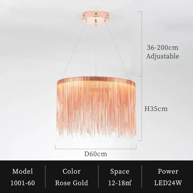Tassel Aluminum Chain Chandelier. - BH Home Store