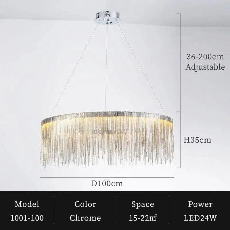Tassel Aluminum Chain Chandelier. - BH Home Store