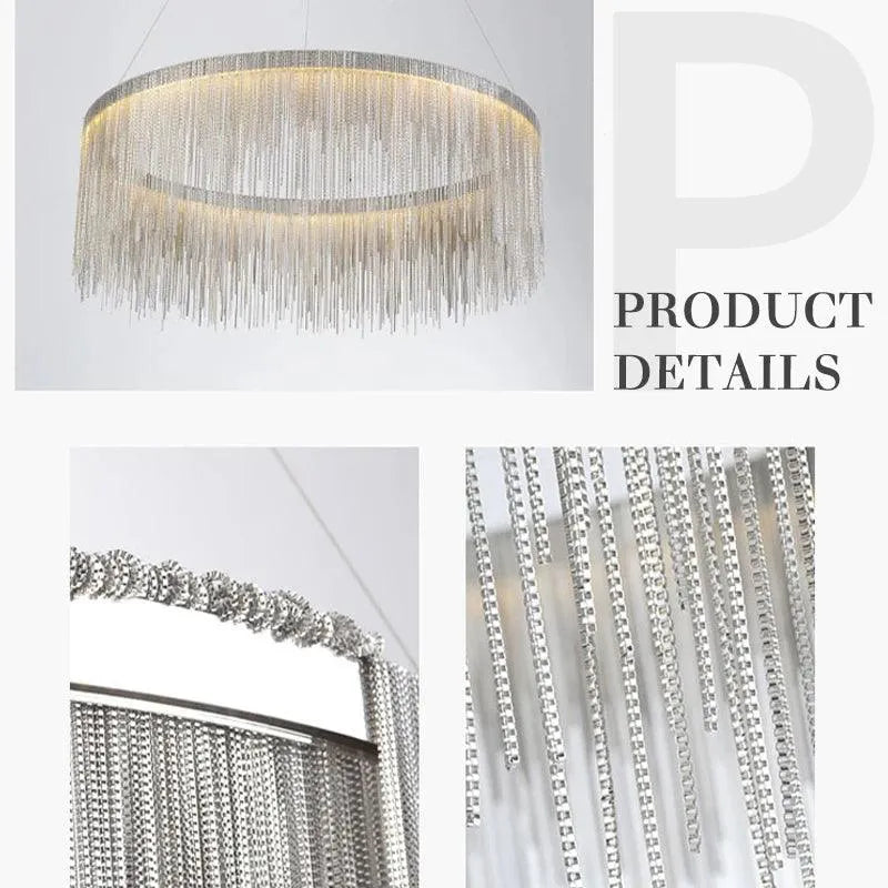 Tassel Aluminum Chain Chandelier. - BH Home Store