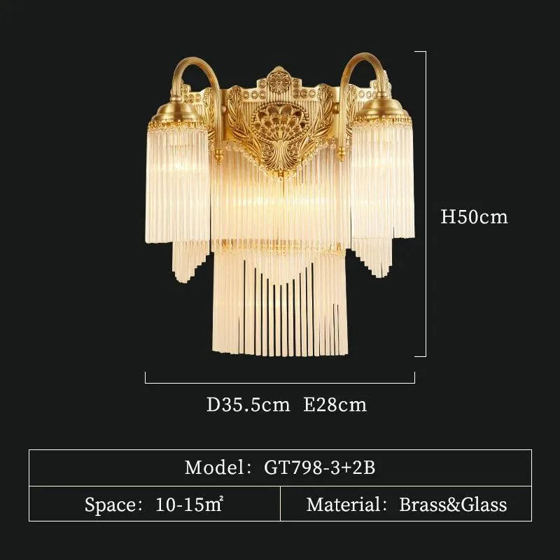 Elegant Rococo Victoria LED Suspension Wall Lamp, Modern Crystal Glass Artistic Sconce Lighting. - BH Home Store