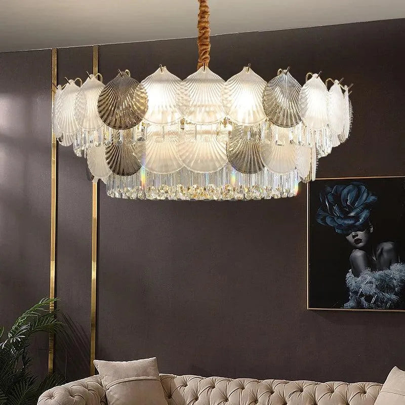 Elegant Shell Crystal Chandelier. - BH Home Store
