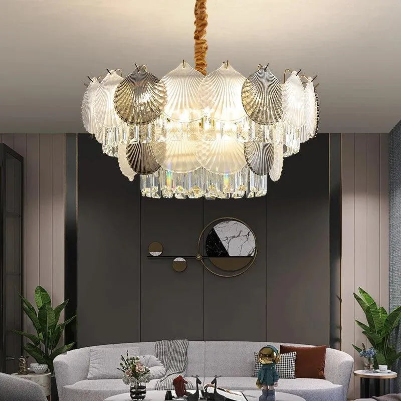 Elegant Shell Crystal Chandelier. - BH Home Store