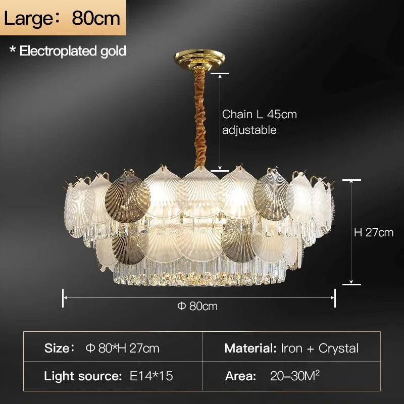 Elegant Shell Crystal Chandelier. - BH Home Store
