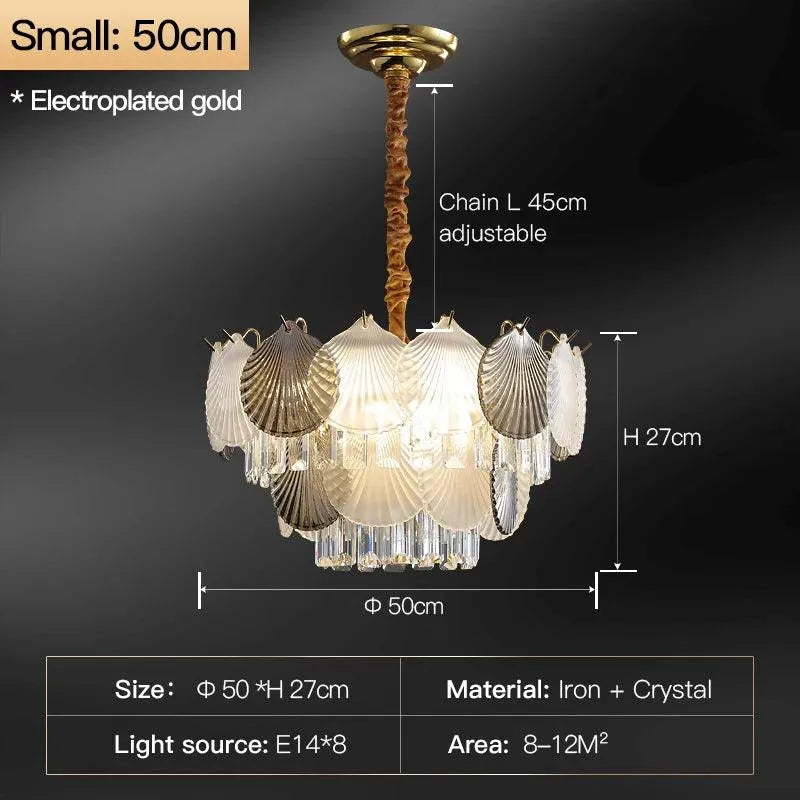 Elegant Shell Crystal Chandelier. - BH Home Store