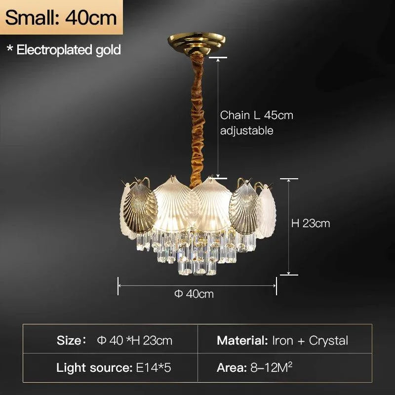 Elegant Shell Crystal Chandelier. - BH Home Store