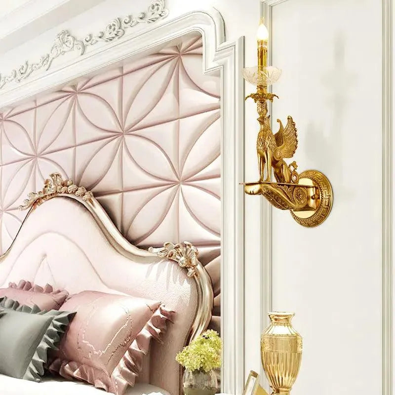 Elegant Sirius Rococo LED Wall Lamp, Classic Vintage Copper Brass for Luxurious Lighting.