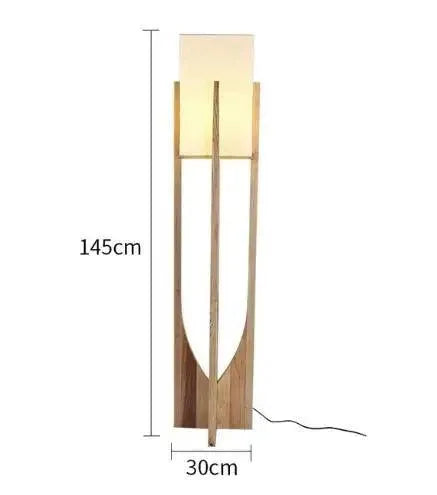 Elegant Solid Wood LED Floor Lamp. - Log color 145cm / Cold light