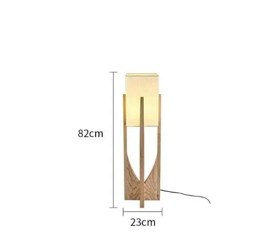 Elegant Solid Wood LED Floor Lamp. - Log color 82cm / Cold light