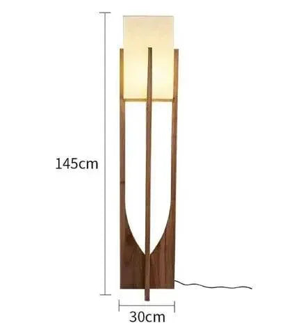 Elegant Solid Wood LED Floor Lamp. - Walnut color 145cm / Cold light
