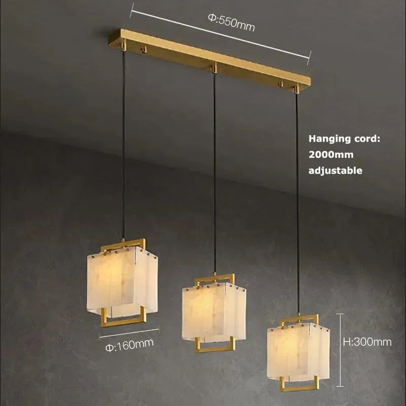Natural Marble LED Pendant. - BH Home Store