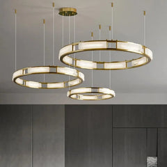 Bespoke Marble Square Chandelier.