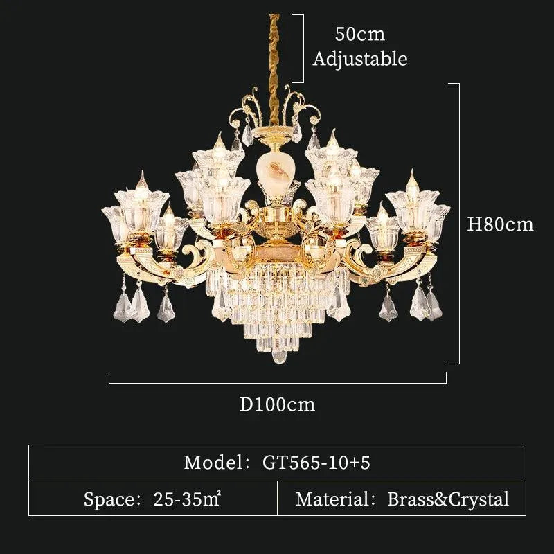 Luxury Gold Crystal Chandelier. - BH Home Store