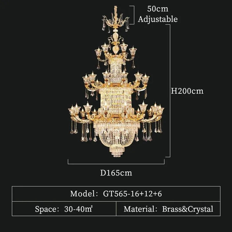 Luxury Gold Crystal Chandelier. - BH Home Store