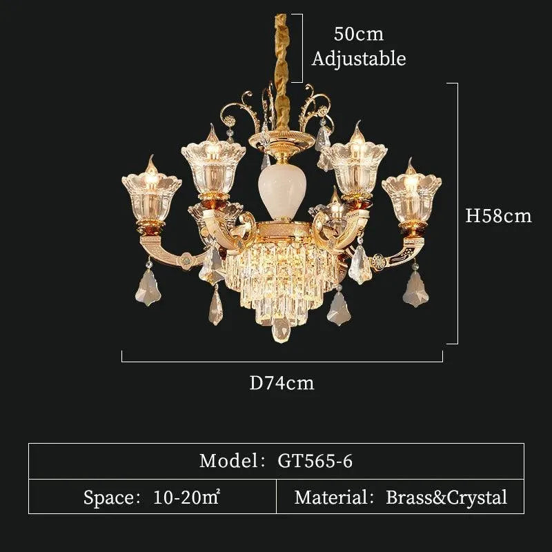 Luxury Gold Crystal Chandelier. - BH Home Store
