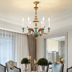 Vintage French Brass Chandelier.