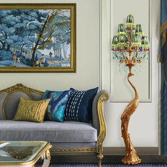Enchanting Antique Peacock Floor Lamp.
